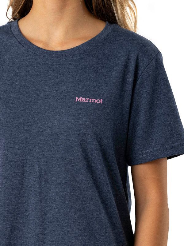 Polera Mujer Marmot Chest Logo Tee Carbón-3