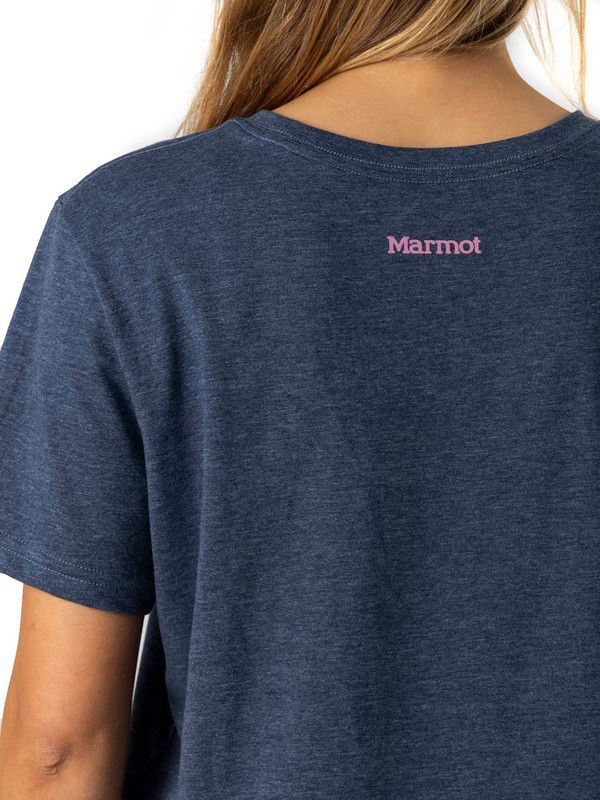 Polera Mujer Marmot Chest Logo Tee Carbón-4