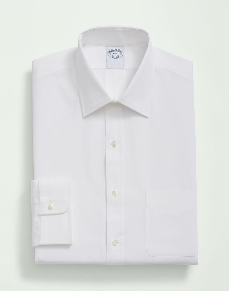 Camisa Brooks Brothers Hombre Ds Reg Fin Eoe Solid Ain Reg Blanco-2