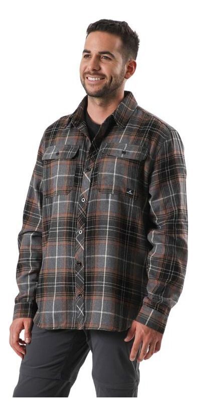 Camisa Andesgear Hombre Franela Pupuya Negro-0