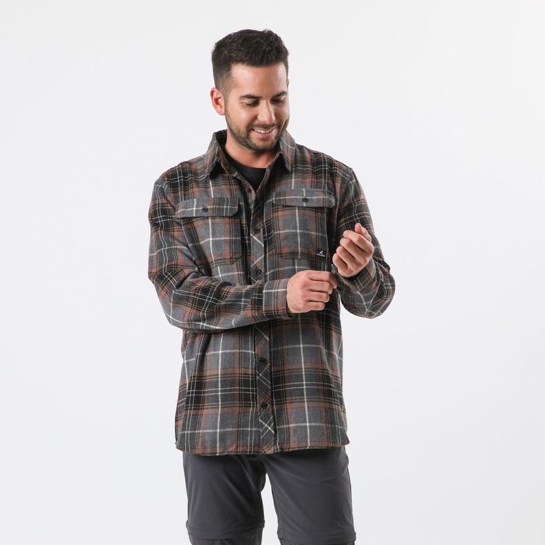 Camisa Andesgear Hombre Franela Pupuya Negro-2