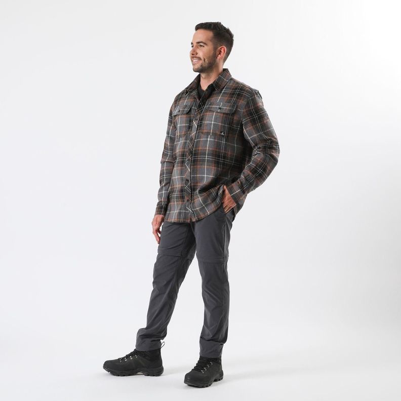 Camisa Andesgear Hombre Franela Pupuya Negro-3