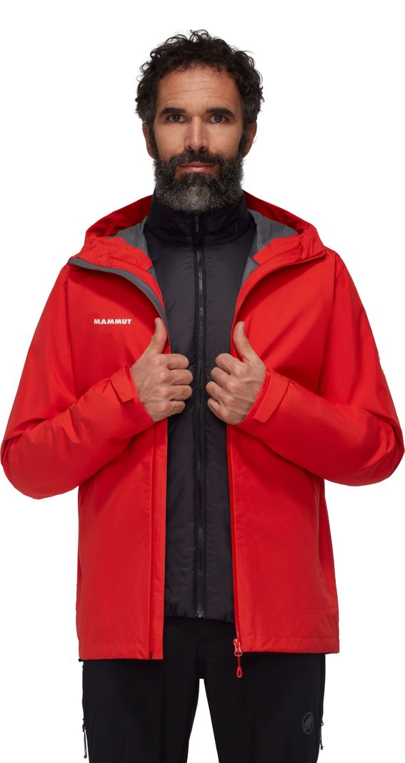 Chaqueta Mammut Hombre Alto Light 3 In 1 Hs Hooded Rojo-0