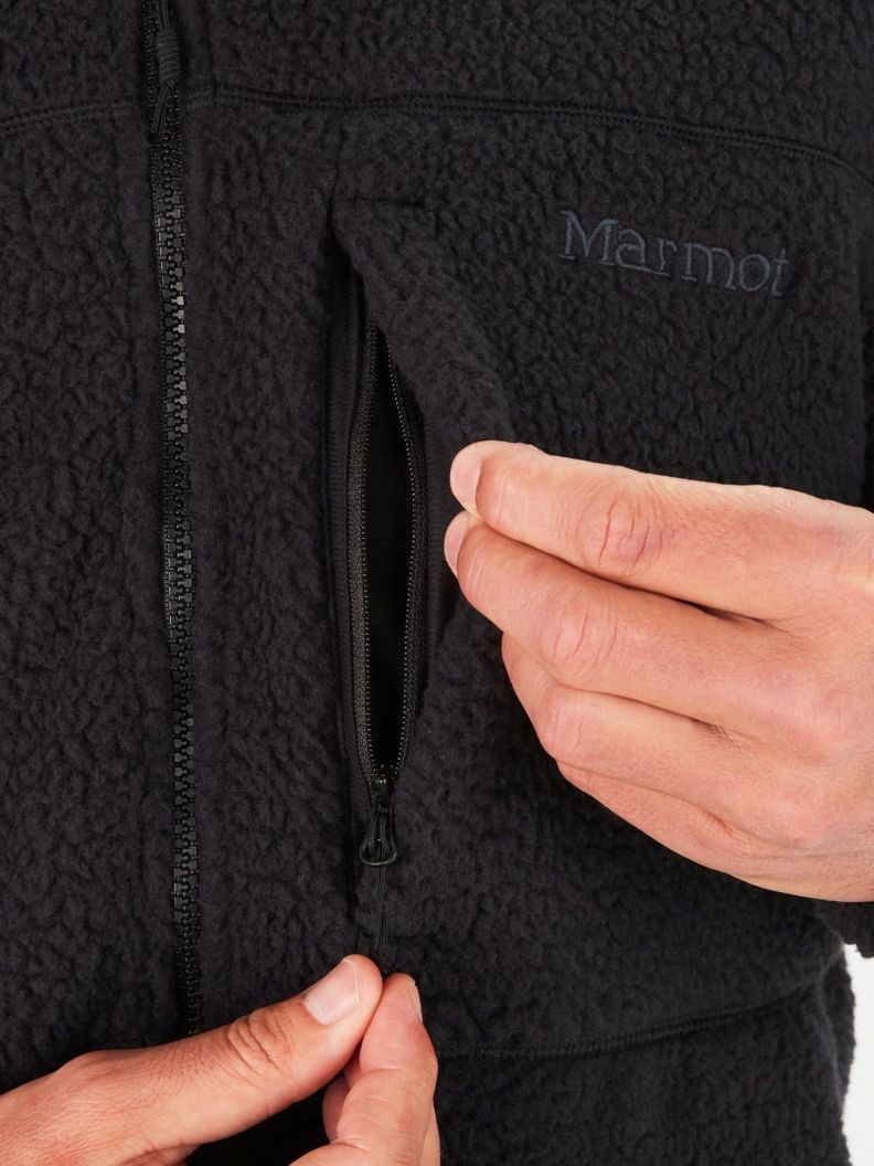 Polar Marmot Hombre Aros Fleece Negro-3