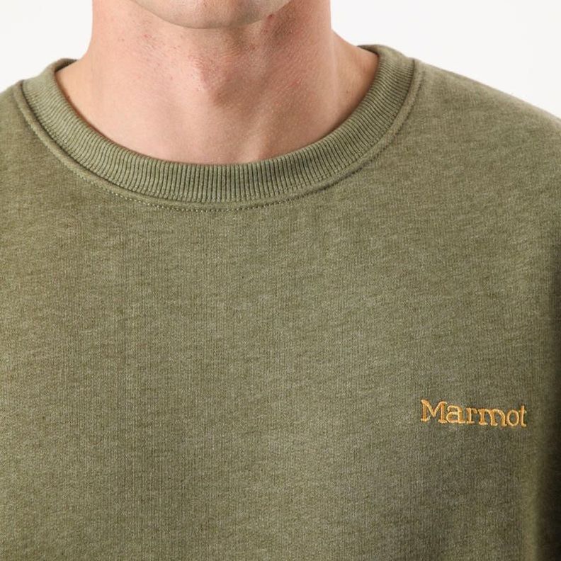 Polerón Marmot Hombre Chest Logo Crew Verde-2