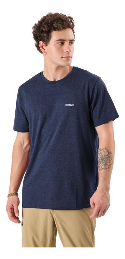 Polera Marmot Hombre Chest Logo Tee Azul Azul-0