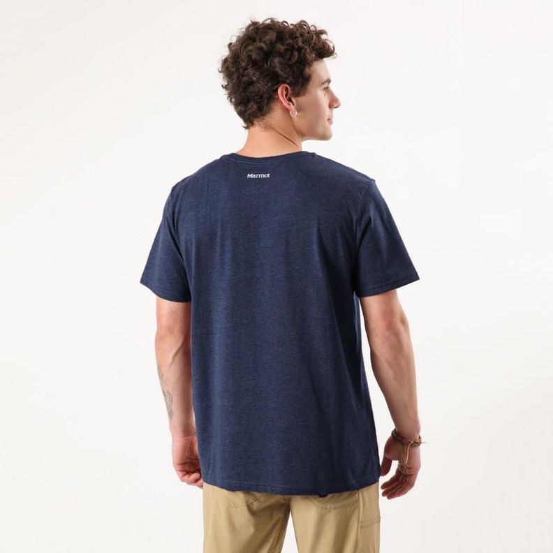 Polera Marmot Hombre Chest Logo Tee Azul Azul-1