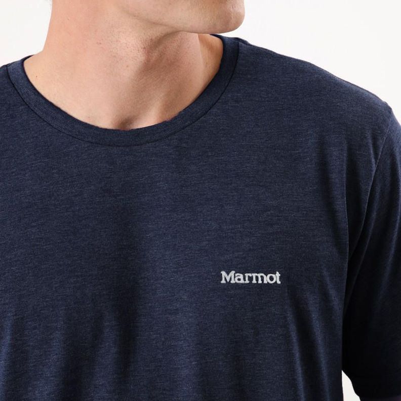 Polera Marmot Hombre Chest Logo Tee Azul Azul-3