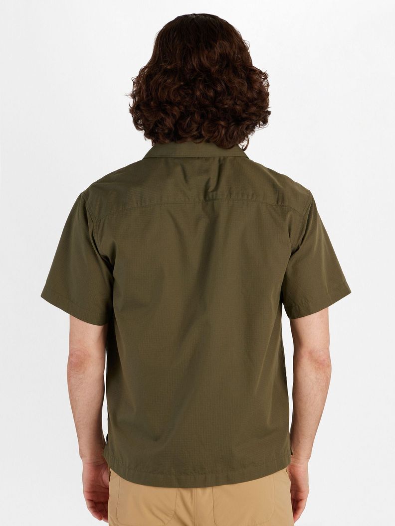 Camisa Marmot Hombre Manga Corta Muir Camp Verde-1