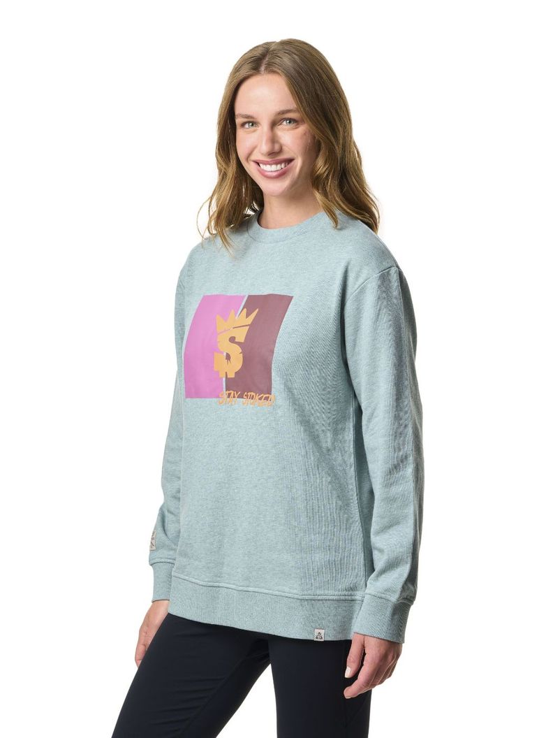 Polerón Stoked Mujer Coral Gris-1