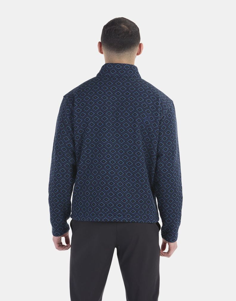 Polar Marmot Hombre Heavyweight Drop Line Printed Half Zip Azul-1