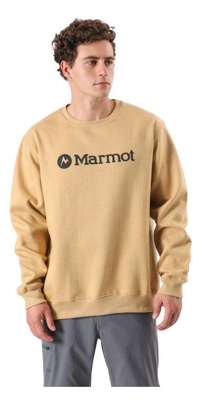 Polerón Marmot Hombre Logo Crew Beige-0