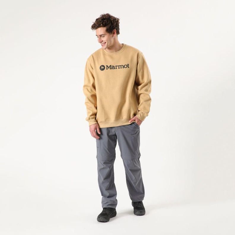 Polerón Marmot Hombre Logo Crew Beige-1
