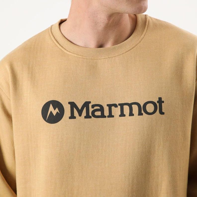 Polerón Marmot Hombre Logo Crew Beige-2