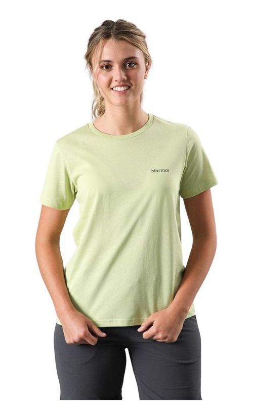 Polera Marmot Mujer Chest Logo Tee Verde-0