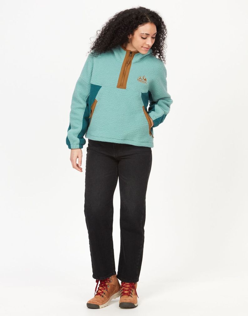 Polar Marmot Mujer W Super Aros Fleece Hoody Celeste-0