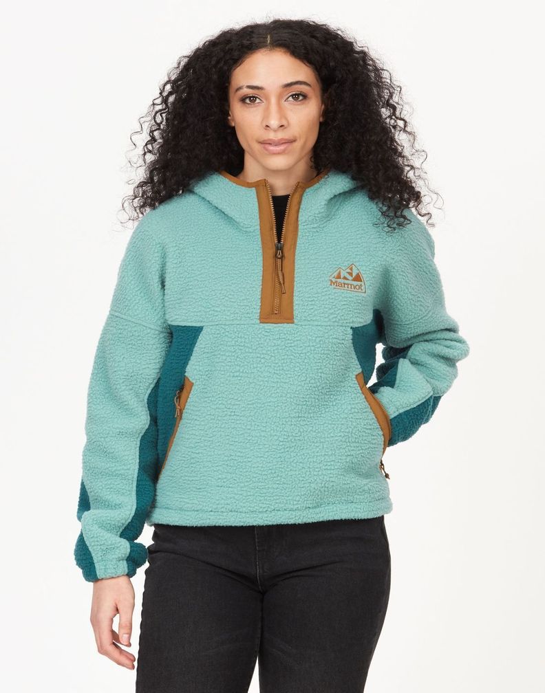 Polar Marmot Mujer W Super Aros Fleece Hoody Celeste-1
