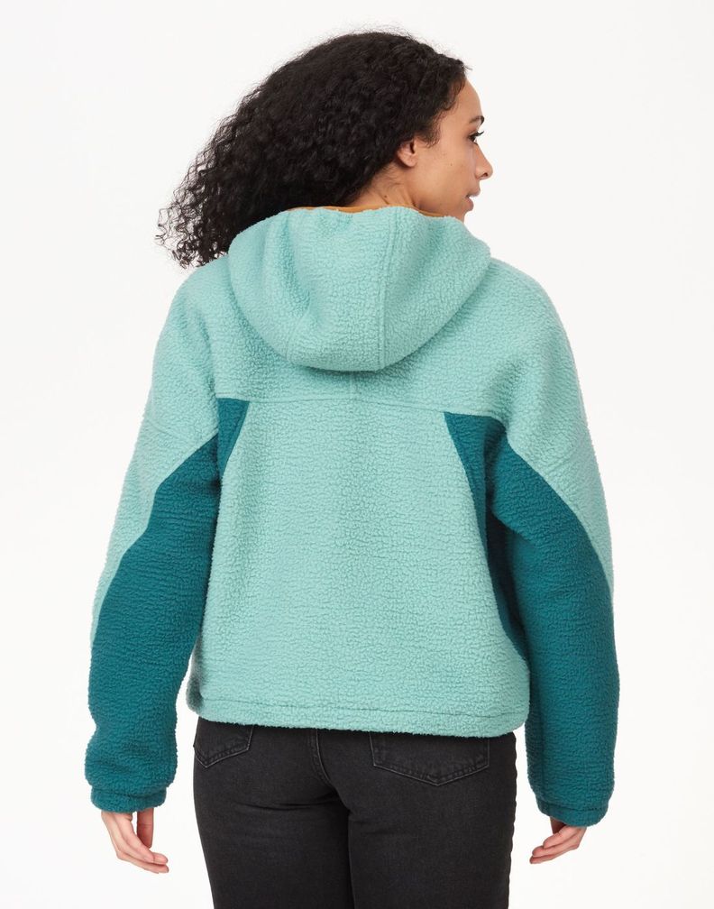 Polar Marmot Mujer W Super Aros Fleece Hoody Celeste-2