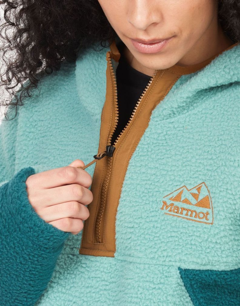 Polar Marmot Mujer W Super Aros Fleece Hoody Celeste-3