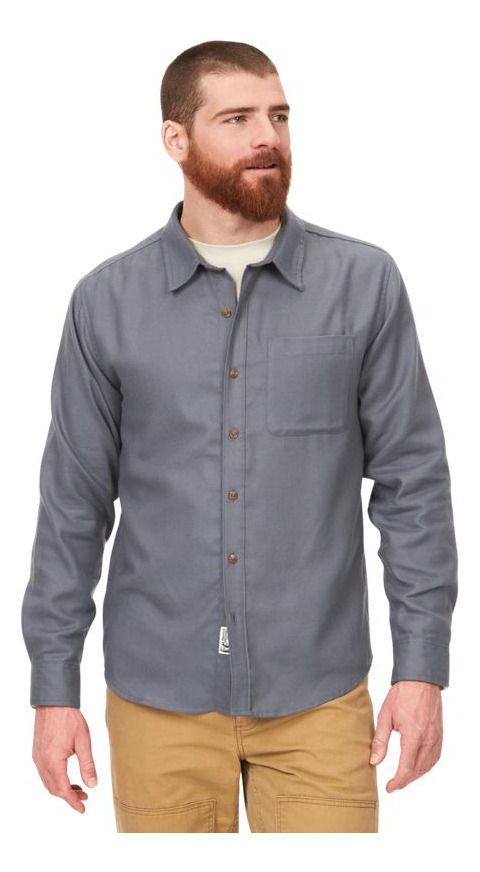 Camisa Marmot Hombre Manga Larga Fairfax Flannel Gris-0