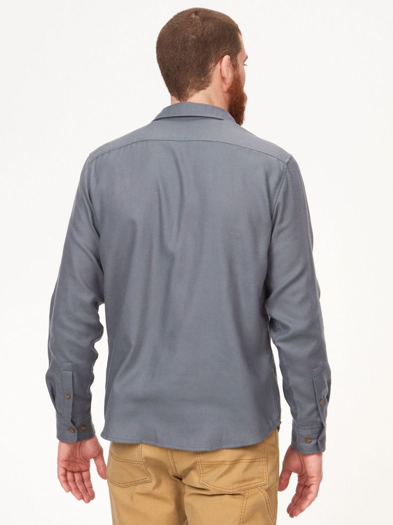 Camisa Marmot Hombre Manga Larga Fairfax Flannel Gris-1