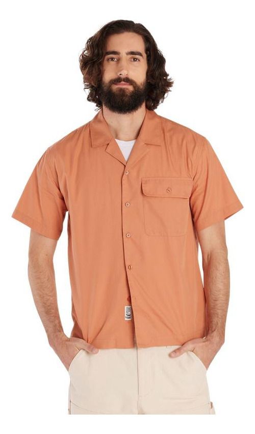 Camisa Marmot Hombre Manga Corta Muir Camp Naranjo-0