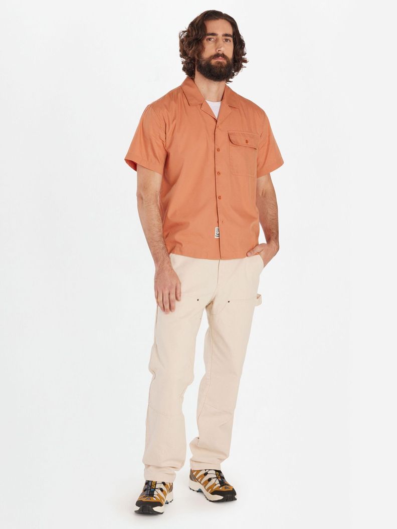 Camisa Marmot Hombre Manga Corta Muir Camp Naranjo-2