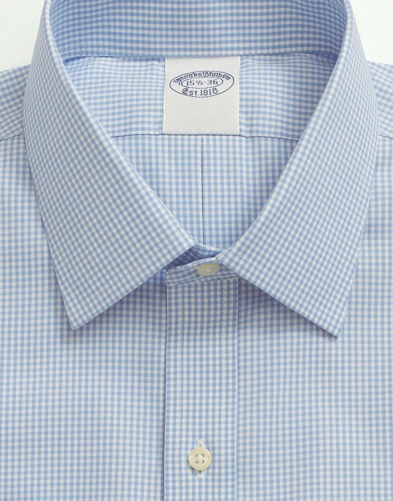 Camisa Brooks Brothers Hombre Ds Ni Sppt Ain Reg - Gingham Azul-2