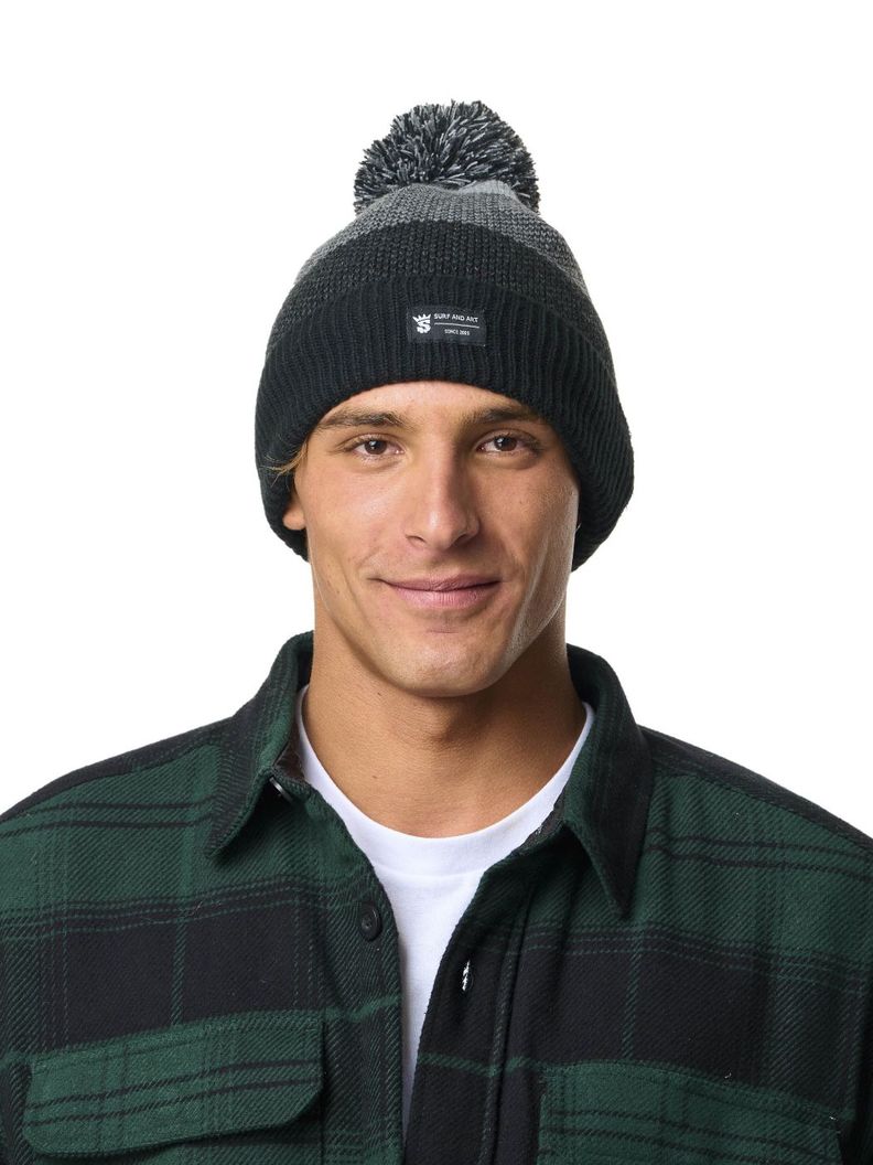 Gorro Stoked Unisex Beanie Pom Gris-3