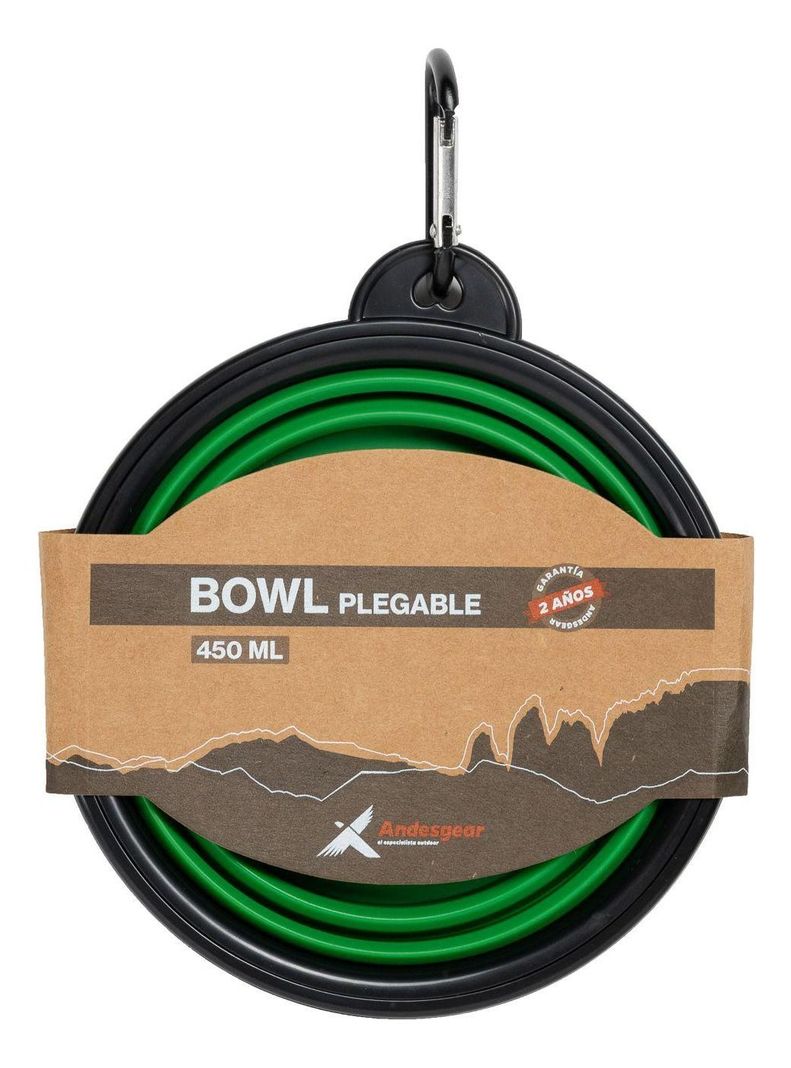 Bowl Andesgear Unisex Plegable Silicona M Verde-3
