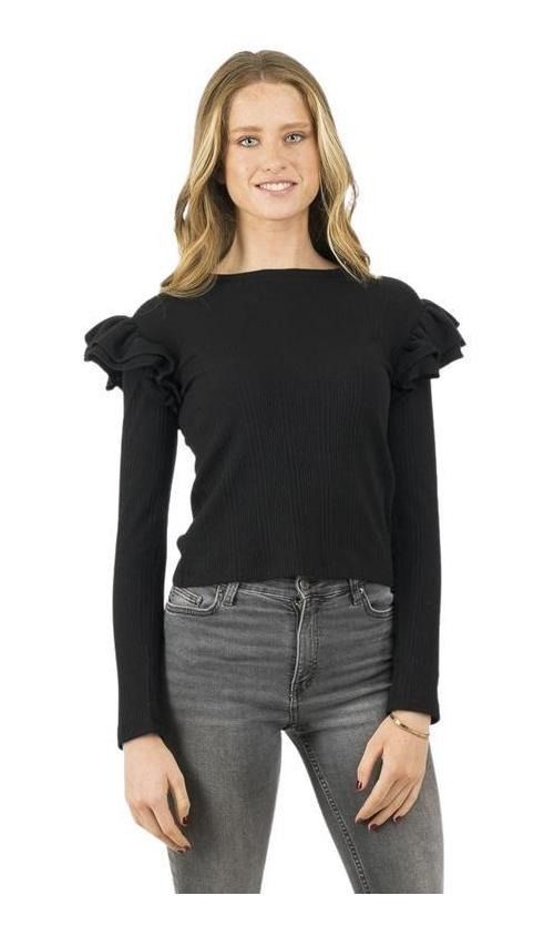 Polera Kivül Mujer Telma Manga Larga Sustentable Negro