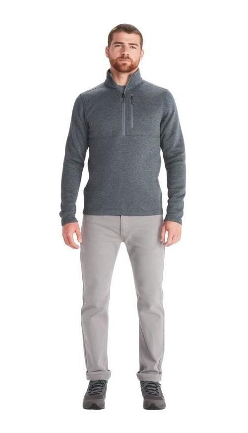 Polar Marmot Hombre Drop Line Zip Gris-0
