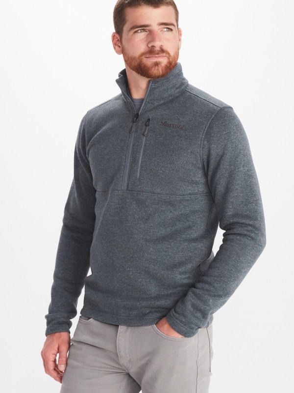 Polar Marmot Hombre Drop Line Zip Gris-1