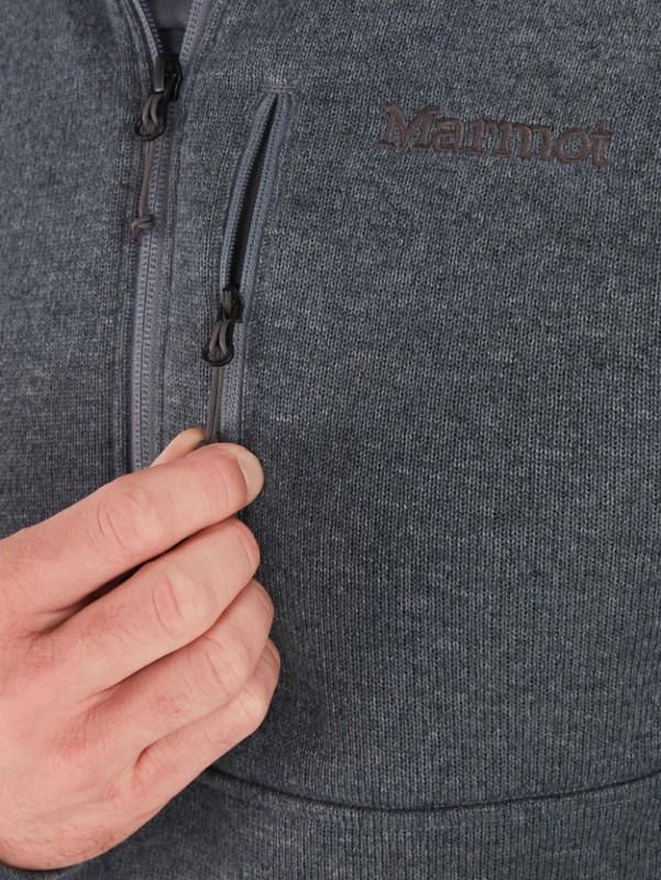 Polar Marmot Hombre Drop Line Zip Gris-3