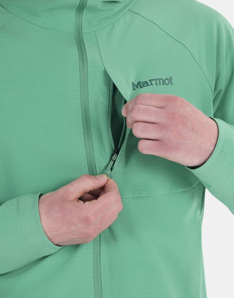 Polar Marmot Hombre Pinnacle Driclime Hoody Verde-4