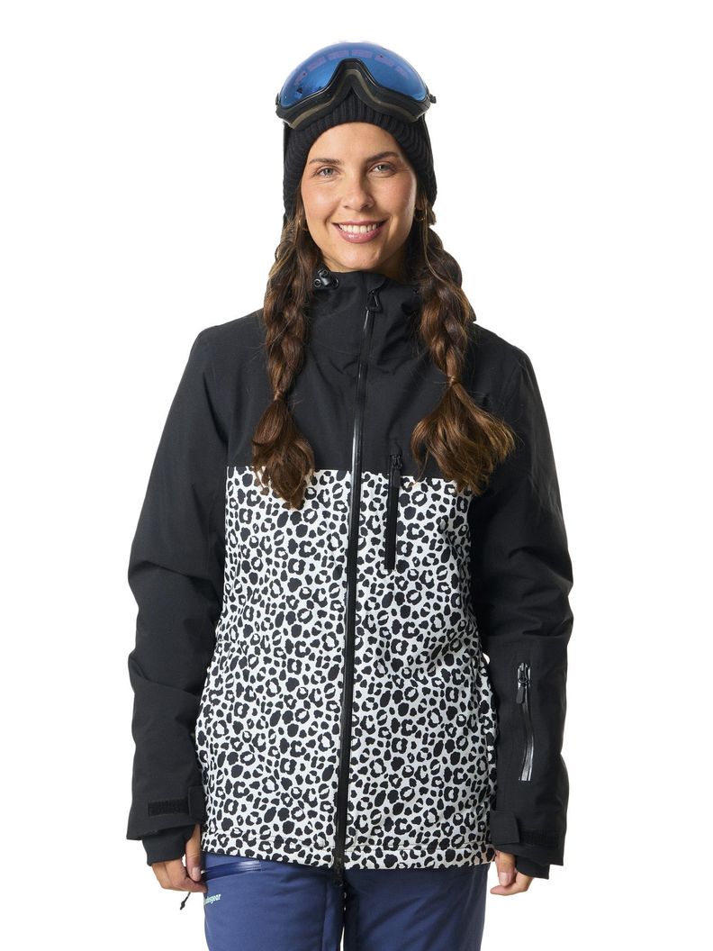 Chaqueta Kivul Mujer Koris Nieve Reciclada Negra con Print-0