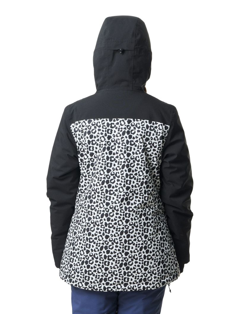 Chaqueta Kivul Mujer Koris Nieve Reciclada Negra con Print-3