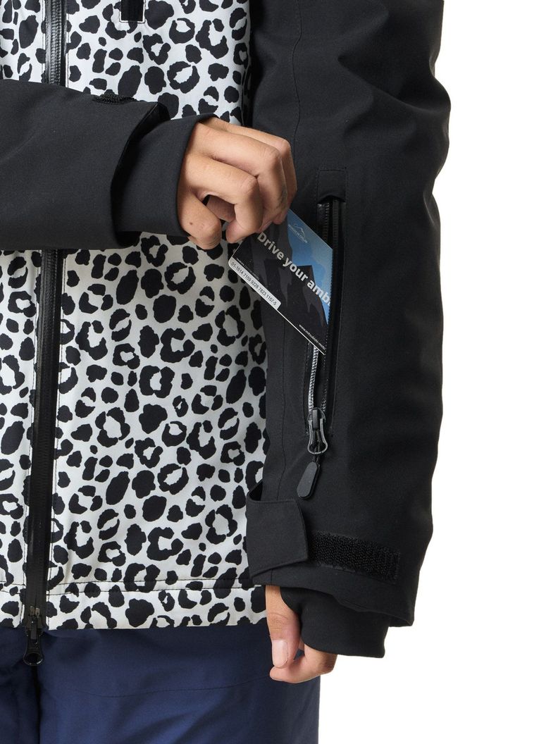 Chaqueta Kivul Mujer Koris Nieve Reciclada Negra con Print-6