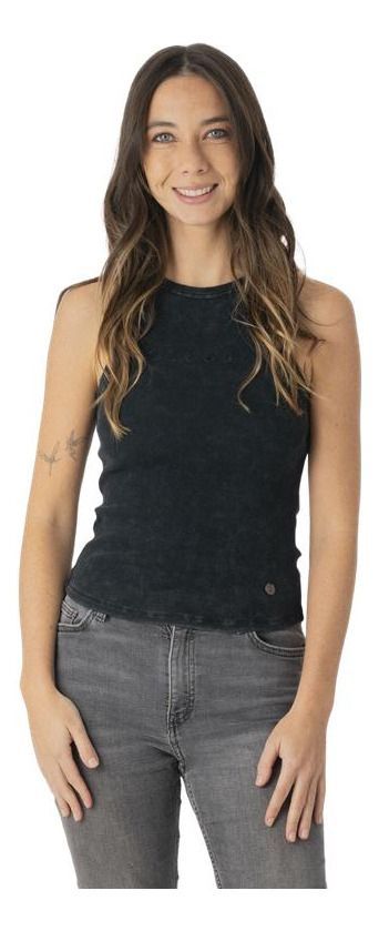 Polera Stoked Mujer Lip Negro
