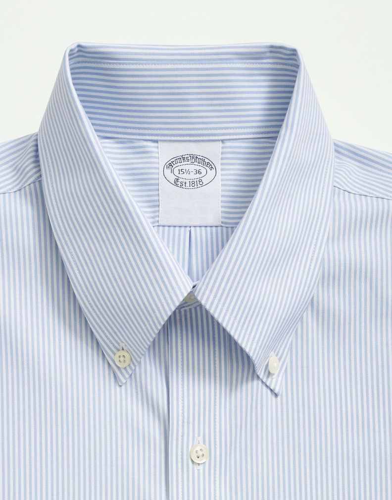Camisa Brooks Brothers Hombre Ds Ni Sppt Pbd Slim - Candy Stp Azul-1