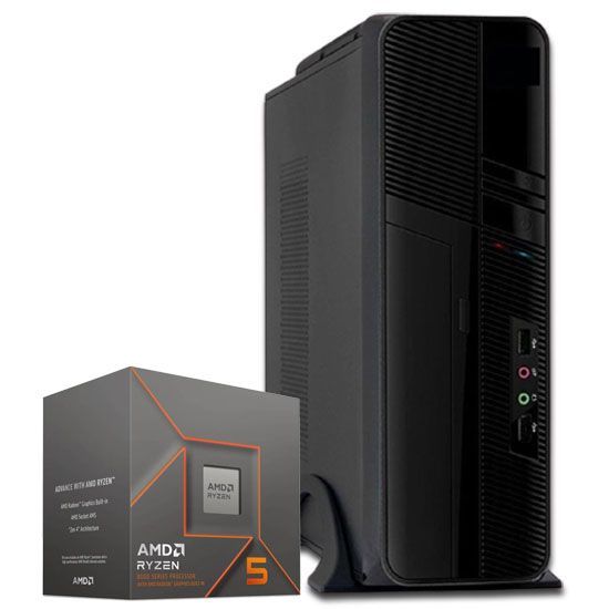 Pc Slim Amd Ryzen 5 8600g 6-core Radeon + 16gb Ddr5 + Wifi | PCH200 Negro [ 1 ]