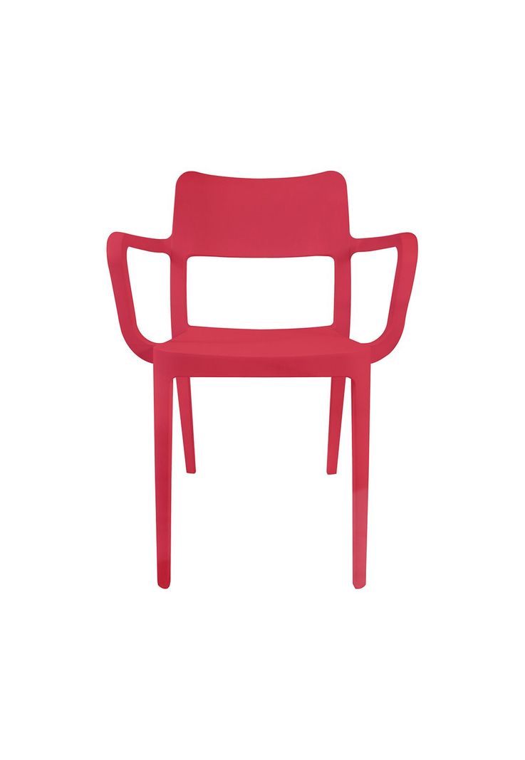 Silla Plástica con Apoya Brazos Minimal Roja DVP-0