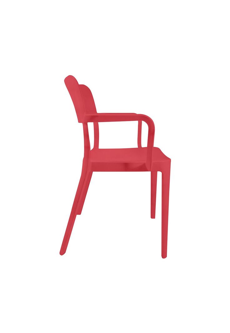Silla Plástica con Apoya Brazos Minimal Roja DVP-3
