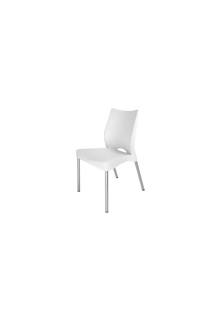 Silla Plástica Blanca con Patas Metálicas y Filtro UV DVP -0