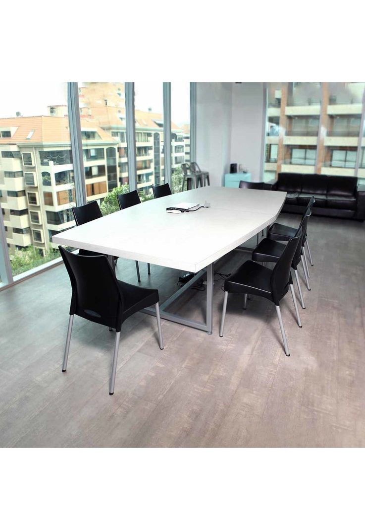 Silla Plástica Blanca con Patas Metálicas y Filtro UV DVP -4