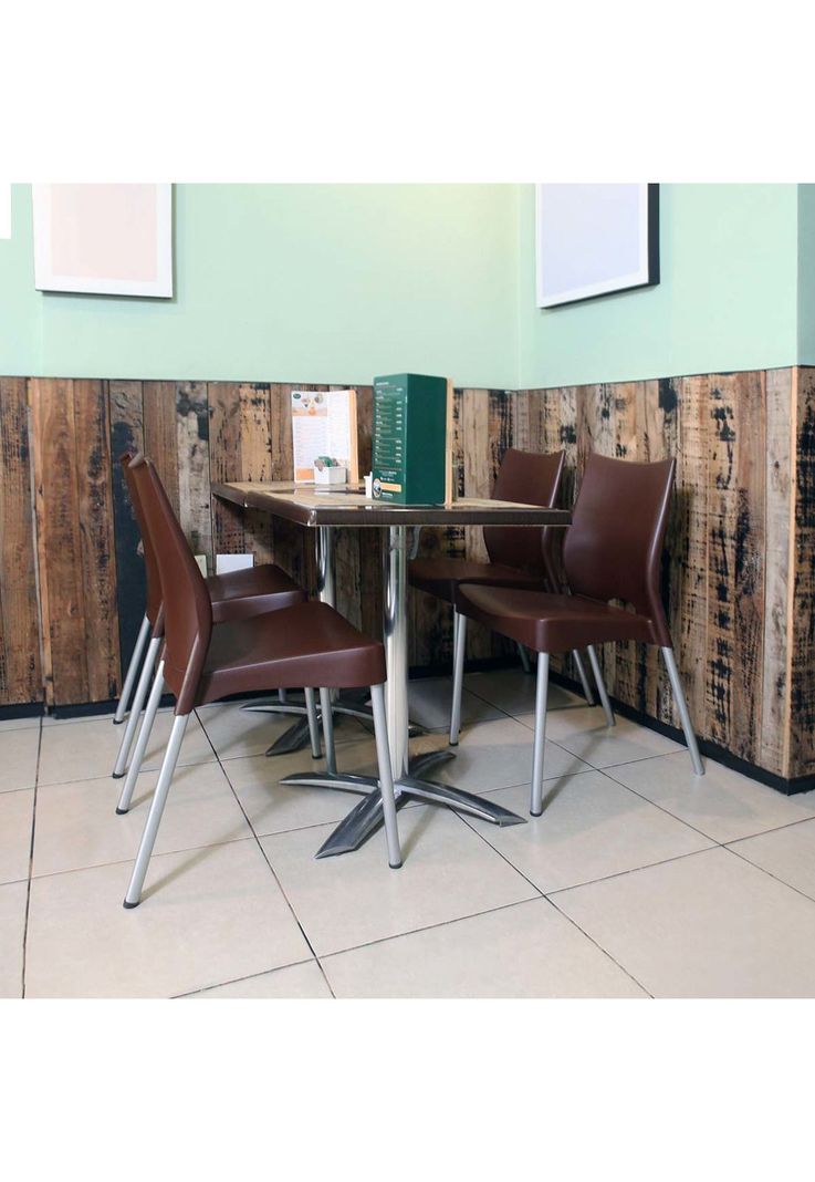Silla Plástica Blanca con Patas Metálicas y Filtro UV DVP -5