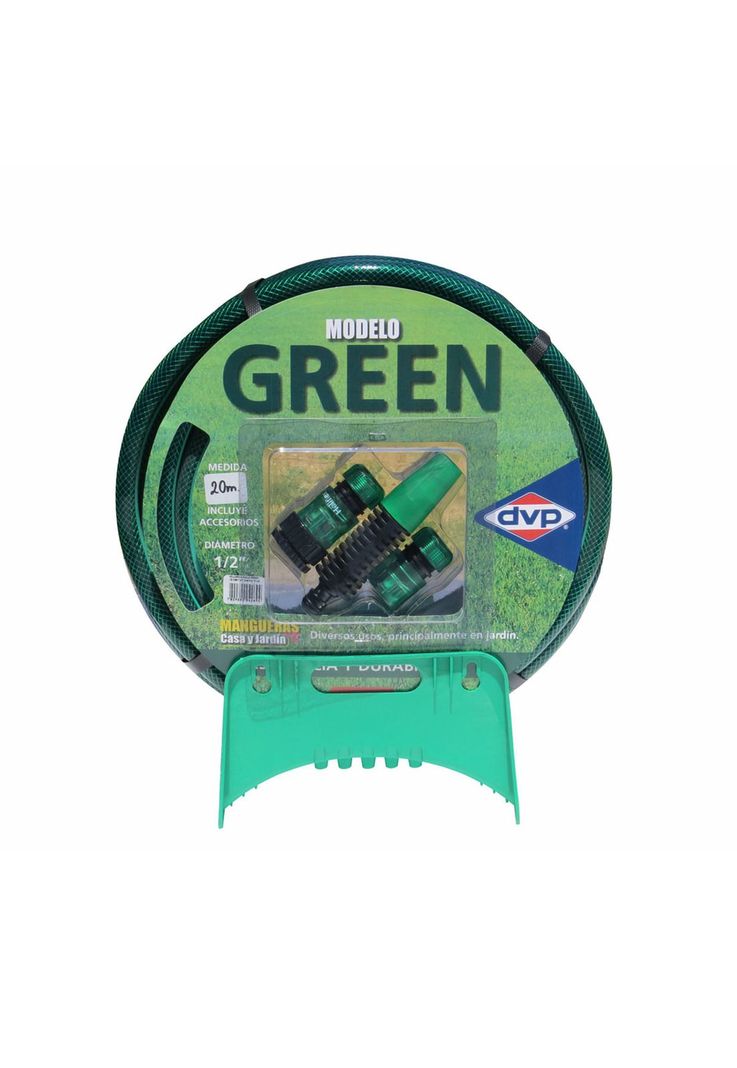 Manguera Pvc Malla 1/2'' 20 Mts Con Kit Completo Verde Dvp-0