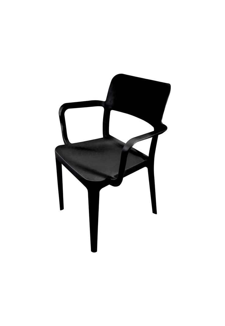 Silla Plástica con Apoya Brazos Minimal Negro DVP-0