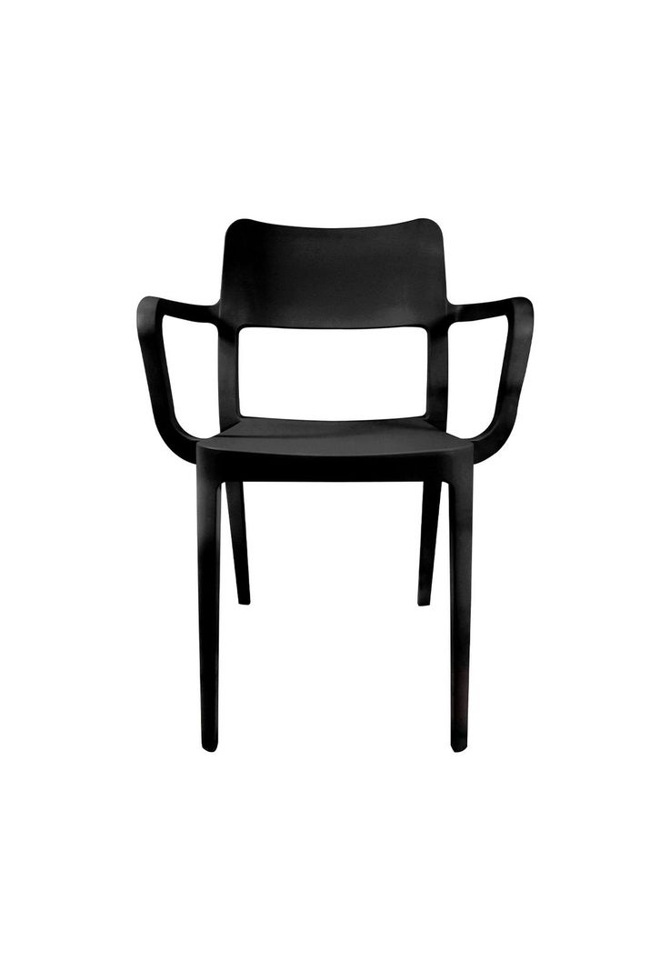Silla Plástica con Apoya Brazos Minimal Negro DVP-2