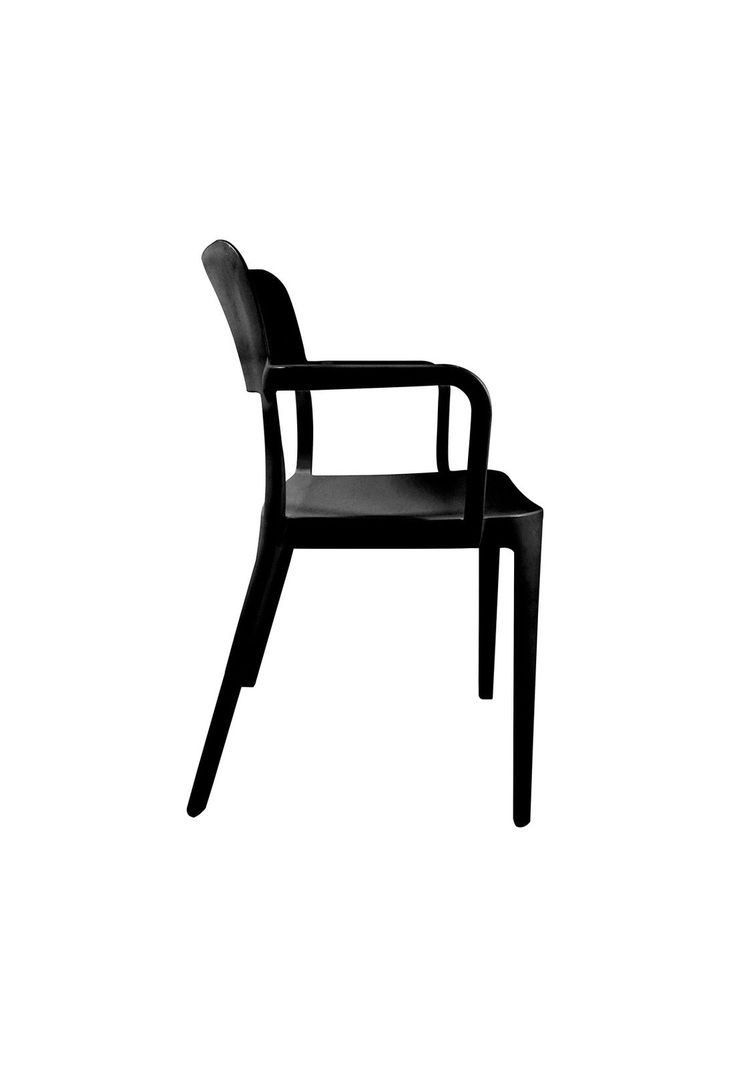 Silla Plástica con Apoya Brazos Minimal Negro DVP-3